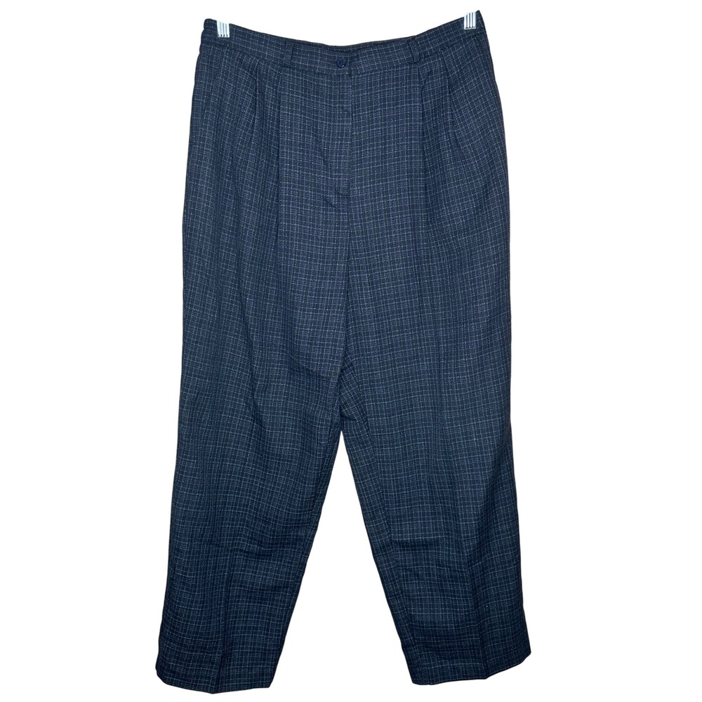 Liz Baker Essentials VTG Plaid Pants Women's 16P‎ Petite Pleated Career Casual